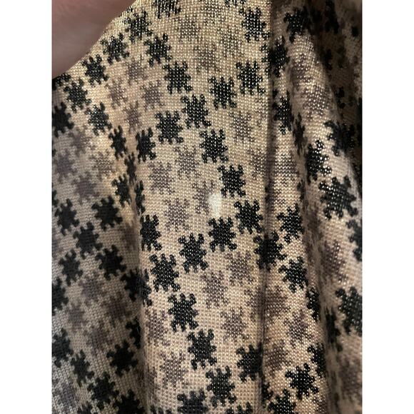 Murano Wool Mens Sweater Size Medium Beige Black Collared 1/4 Button Small Flaw - Picture 10 of 10